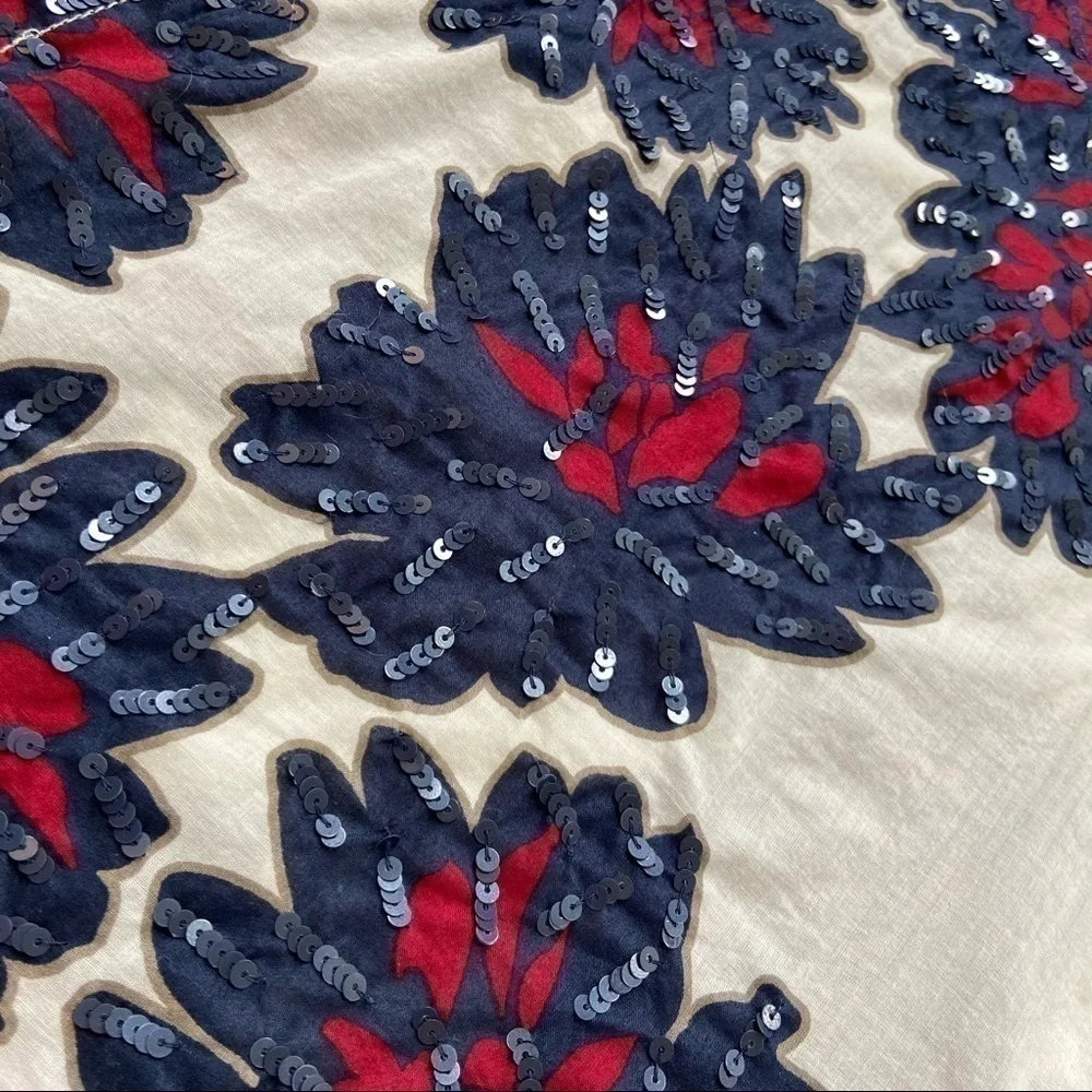 J.Crew 2 piece cotton voile sequin firework sleeveless top + pull on jogger